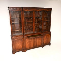 Antique Georgian Style Breakfront Bookcase