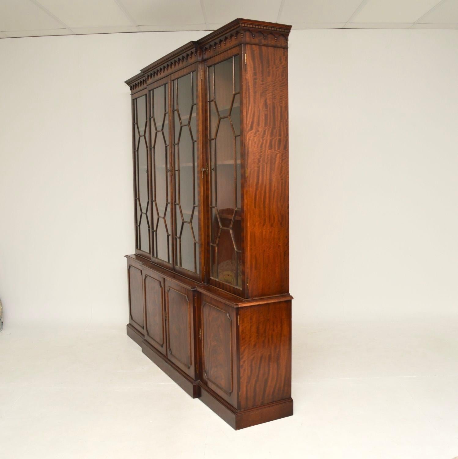 Glass Antique Georgian Style Breakfront Bookcase