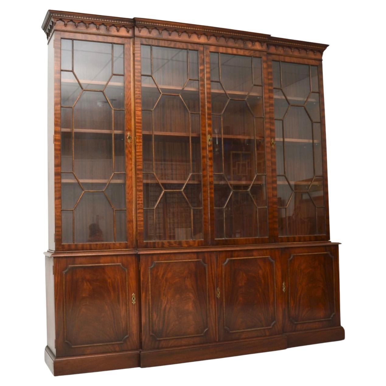 Antique Georgian Style Breakfront Bookcase