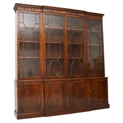 Antique Georgian Style Breakfront Bookcase