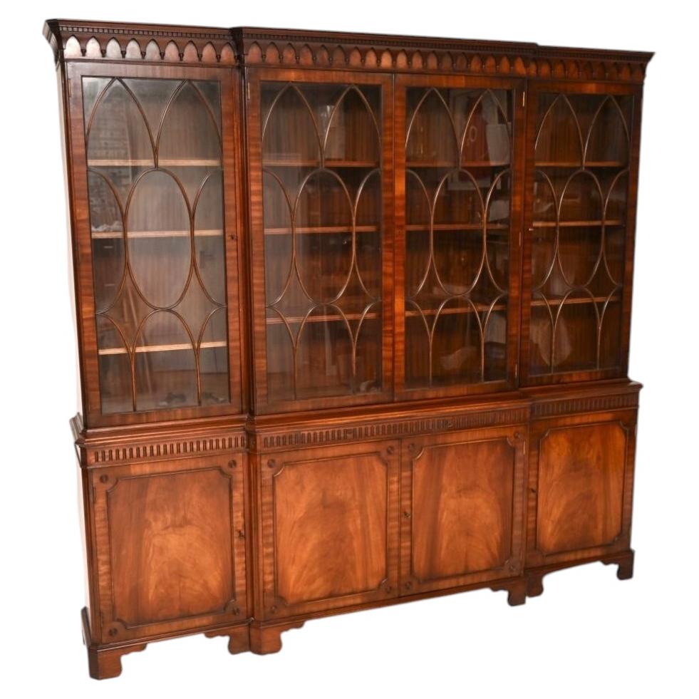 Antique Georgian Style Breakfront Bookcase