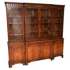 Antique Georgian Style Breakfront Bookcase