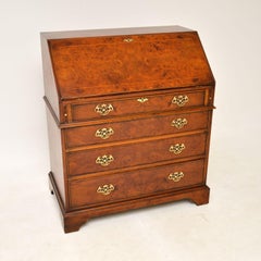 Antique Georgian Style Burr Elm Writing Bureau