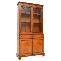 Antique Georgian Style Burr Walnut Bookcase