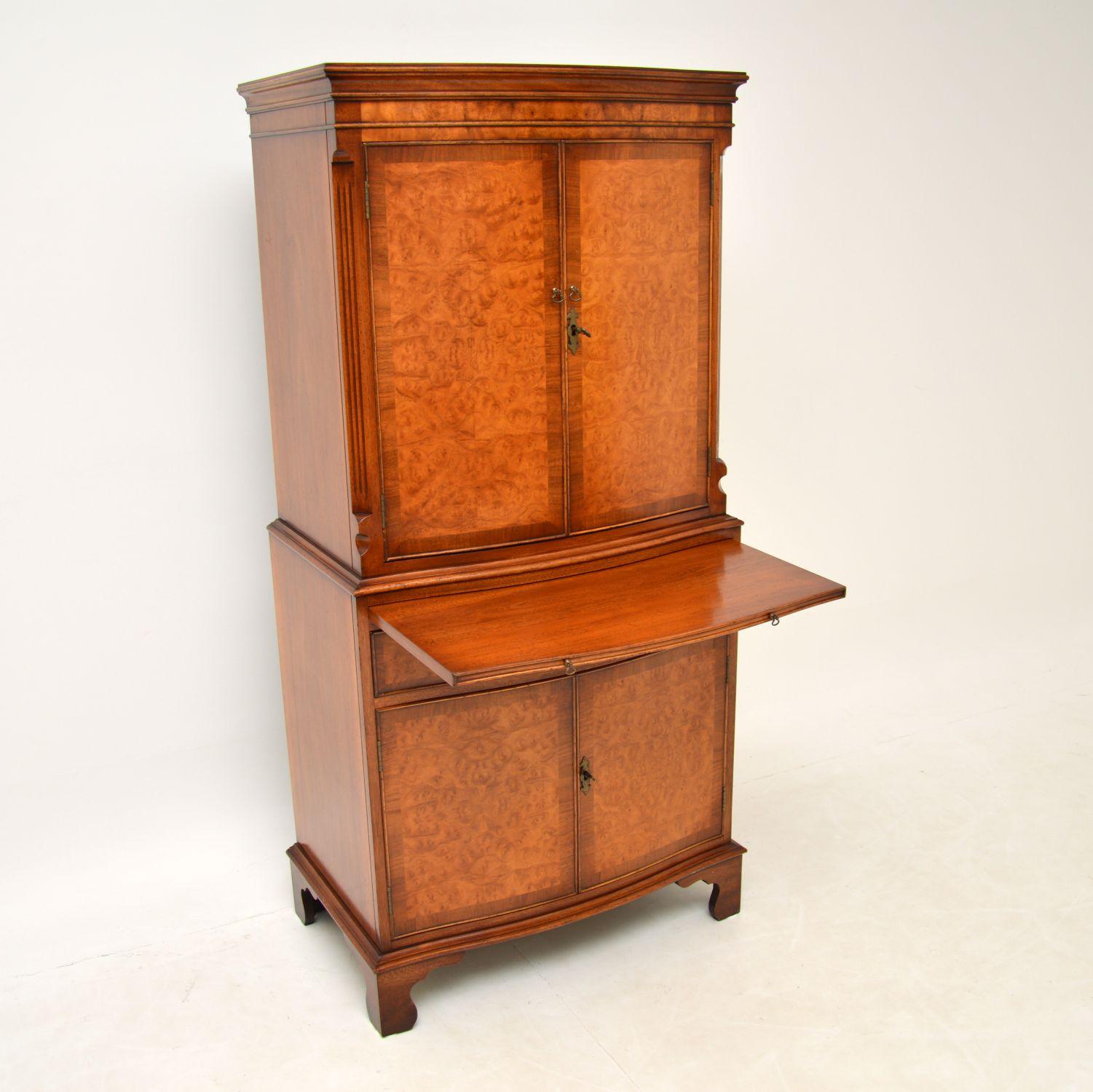 Antique Georgian Style Burr Walnut Cabinet 2