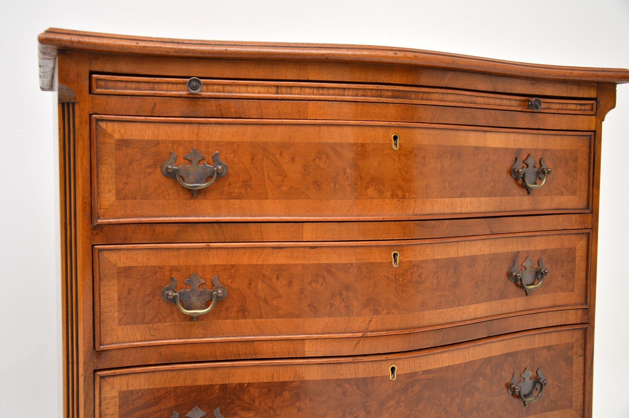 Antique Georgian Style Burr Walnut Chest of Drawers In Good Condition In London, GB