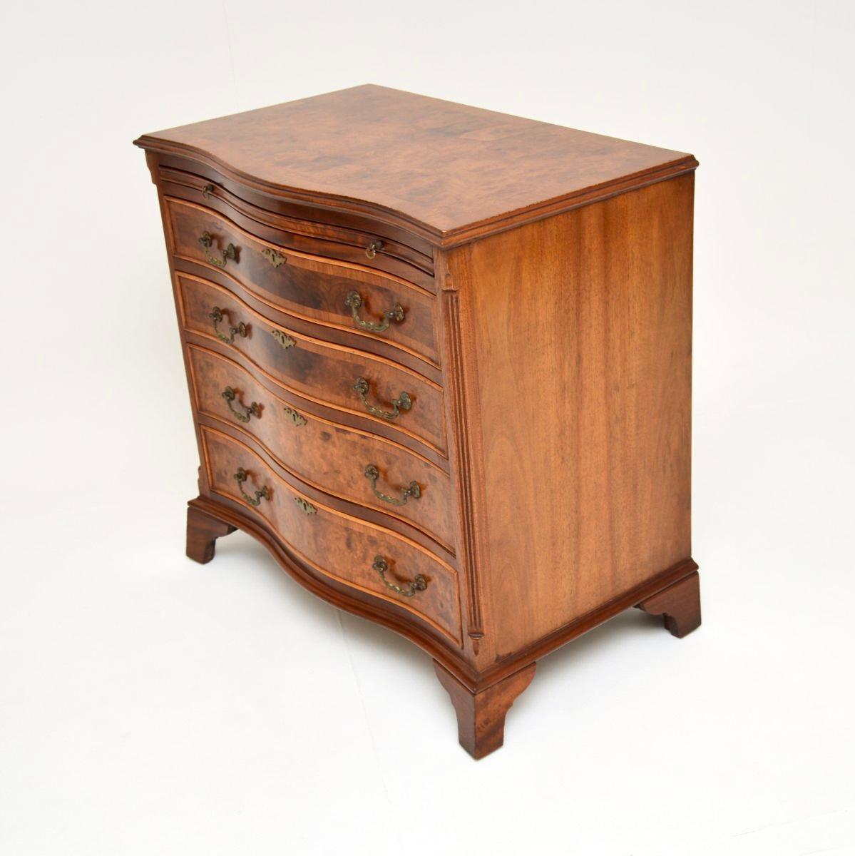 Antique Georgian Style Burr Walnut Chest of Drawers For Sale 3
