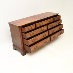 Antique Georgian Style Burr Walnut Chest of Drawers / Sideboard