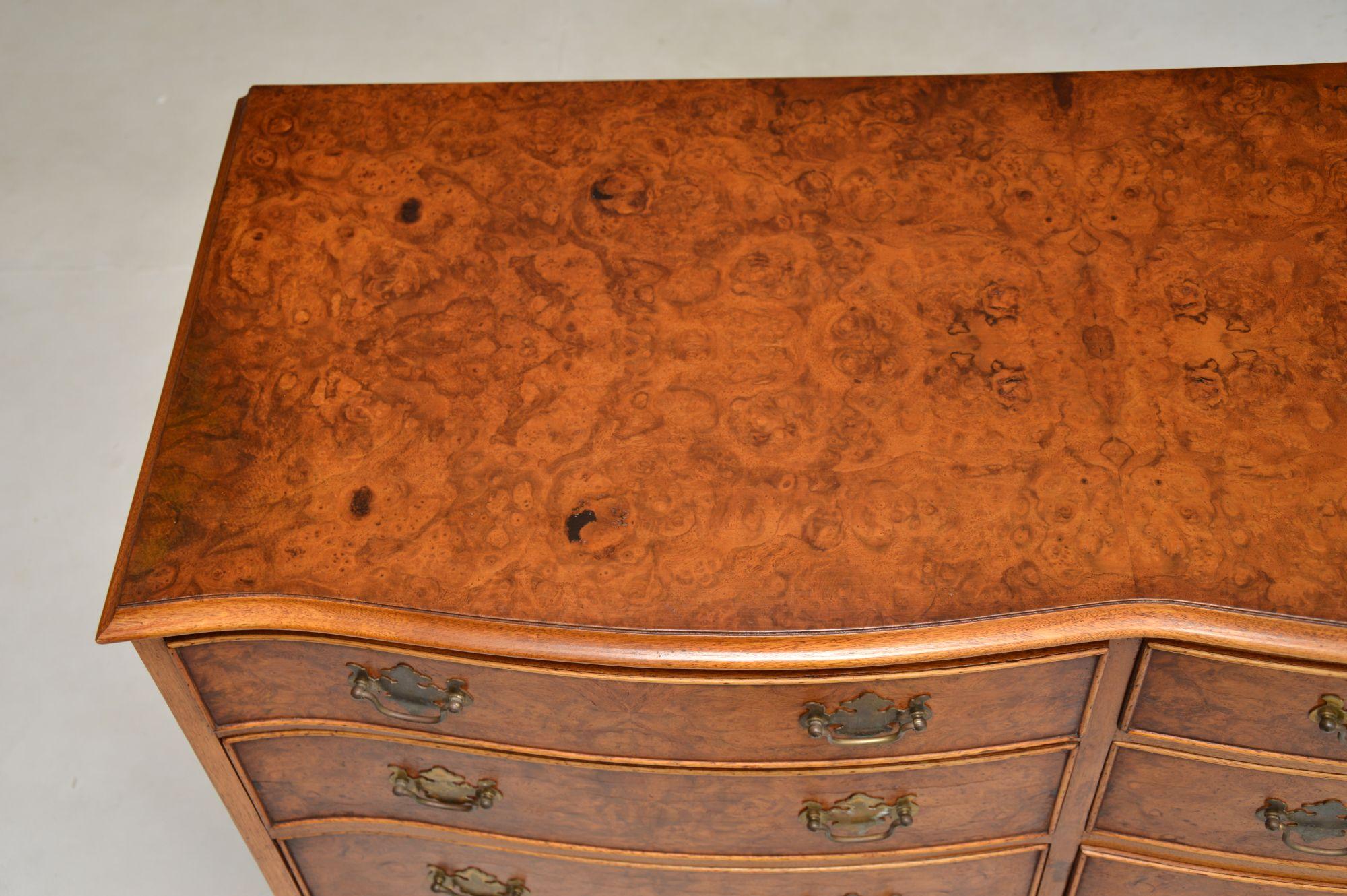 Antique Georgian Style Burr Walnut Chest of Drawers / Sideboard 1