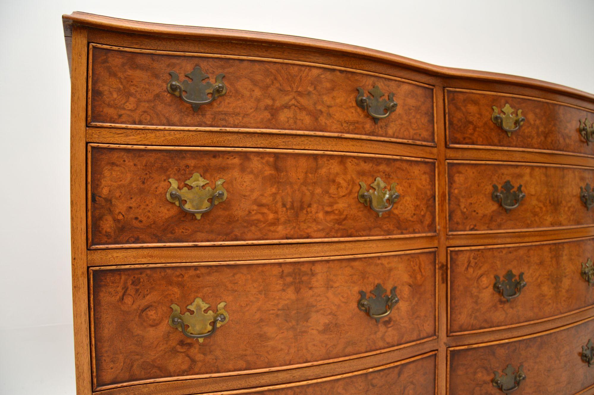 Antique Georgian Style Burr Walnut Chest of Drawers / Sideboard 4
