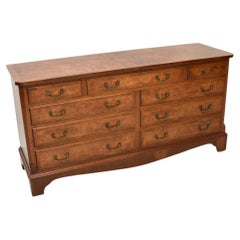 Antique Georgian Style Burr Walnut Chest of Drawers / Sideboard