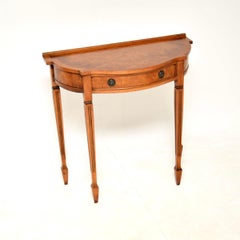 Antique Georgian Style Burr Walnut Console Table