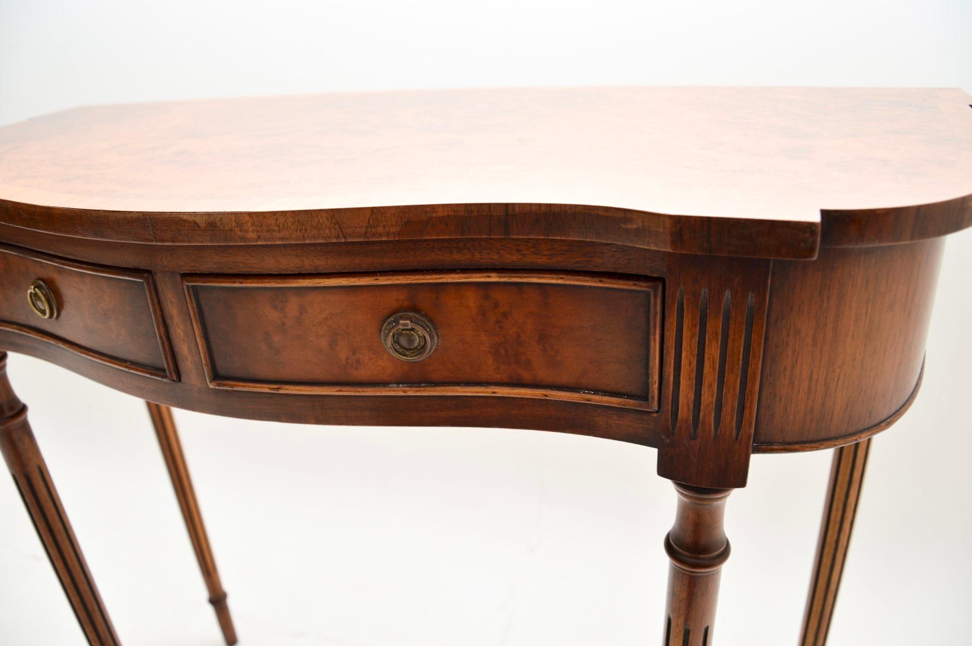 Antique Georgian Style Burr Walnut Console Table 4