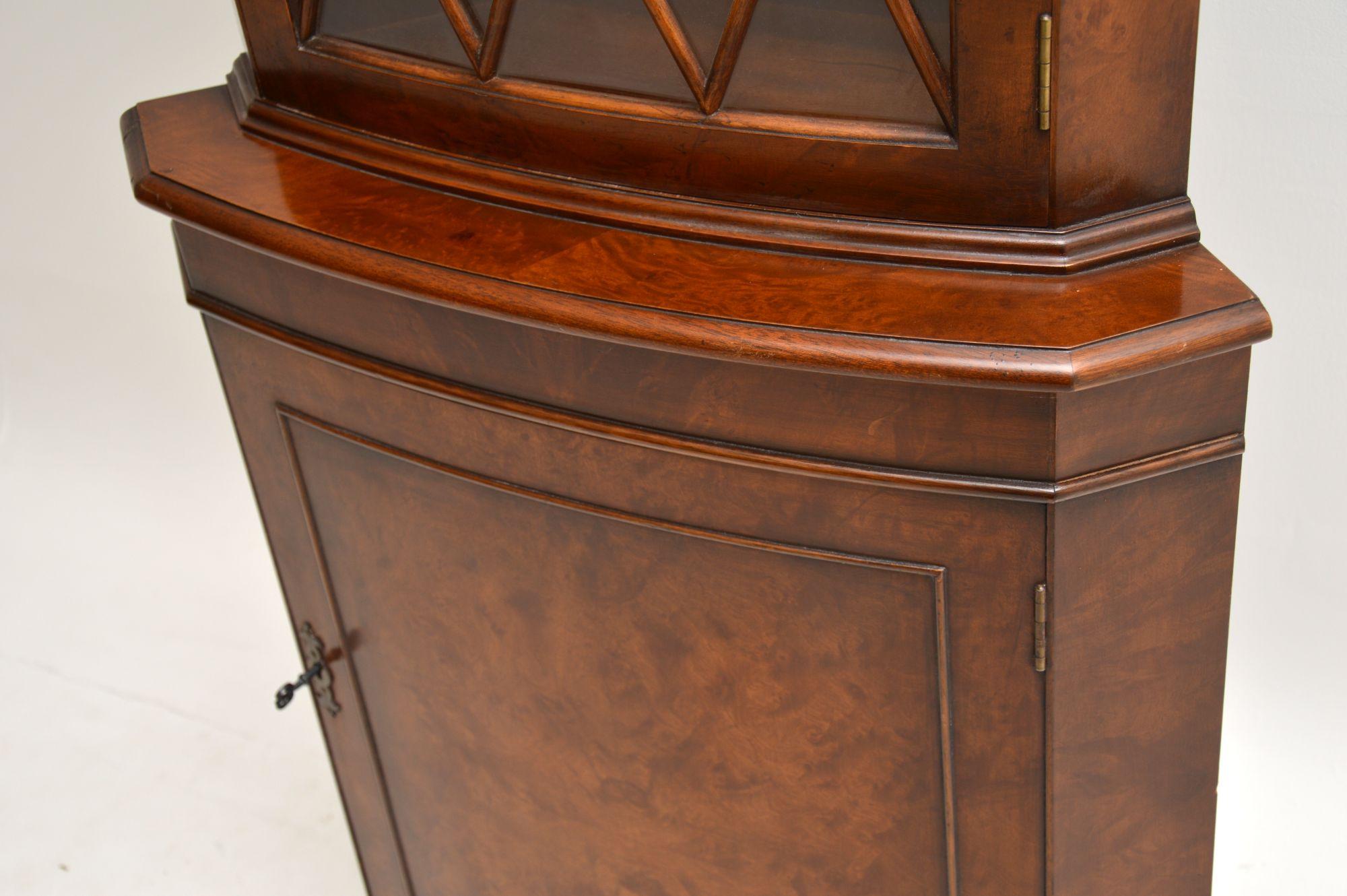 Antique Georgian Style Burr Walnut Corner Cabinet 2