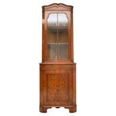 Antique Georgian Style Burr Walnut Corner Cabinet