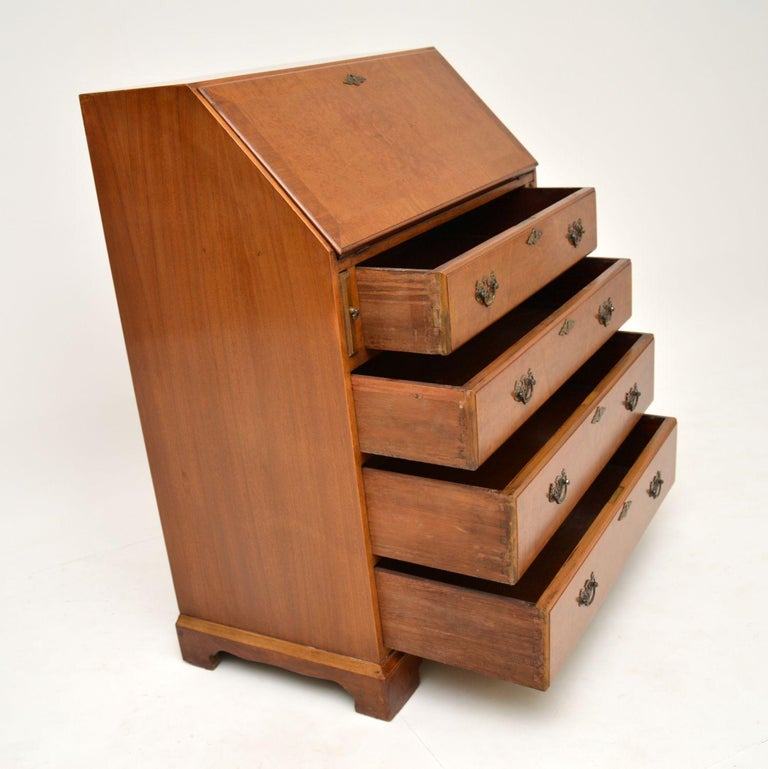 Antique Style Burr Walnut Writing Bureau For Sale at 1stDibs
