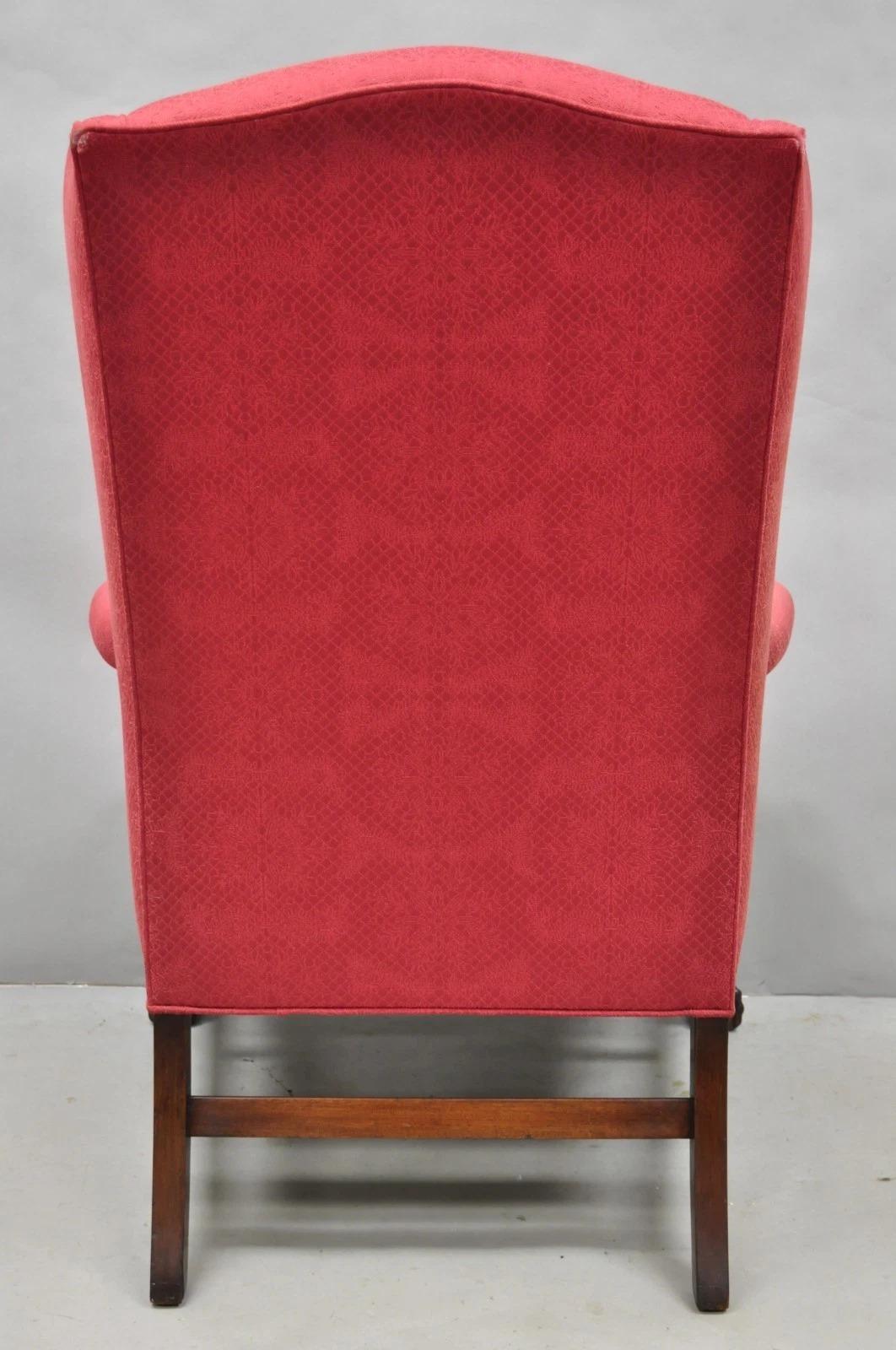 Antike georgianischen Stil geschnitzt Mahagoni High Wingback Lounge Chair w / Eagle Legs im Angebot 5