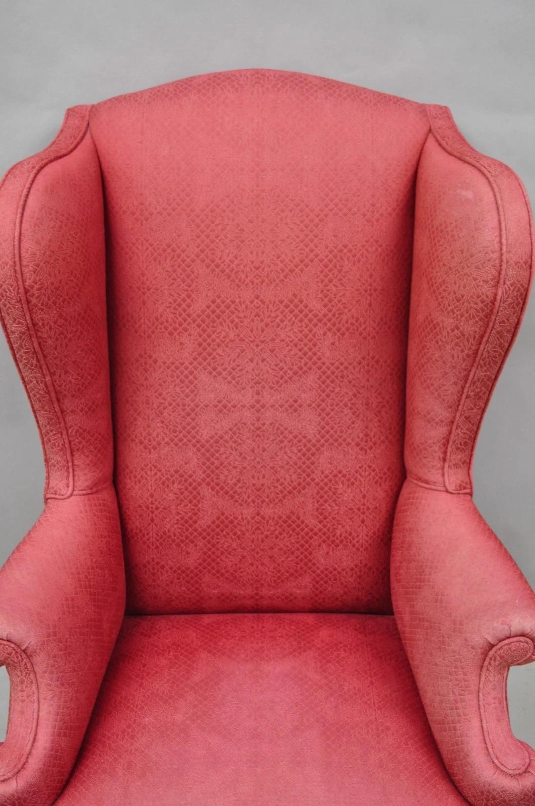 Antike georgianischen Stil geschnitzt Mahagoni High Wingback Lounge Chair w / Eagle Legs im Angebot 1