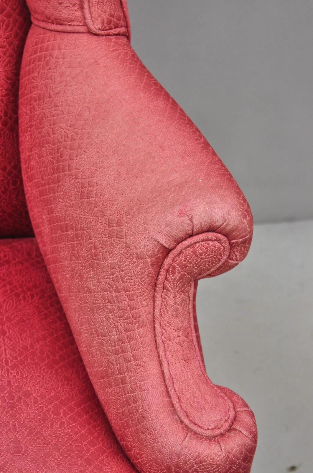 Antike georgianischen Stil geschnitzt Mahagoni High Wingback Lounge Chair w / Eagle Legs im Angebot 3