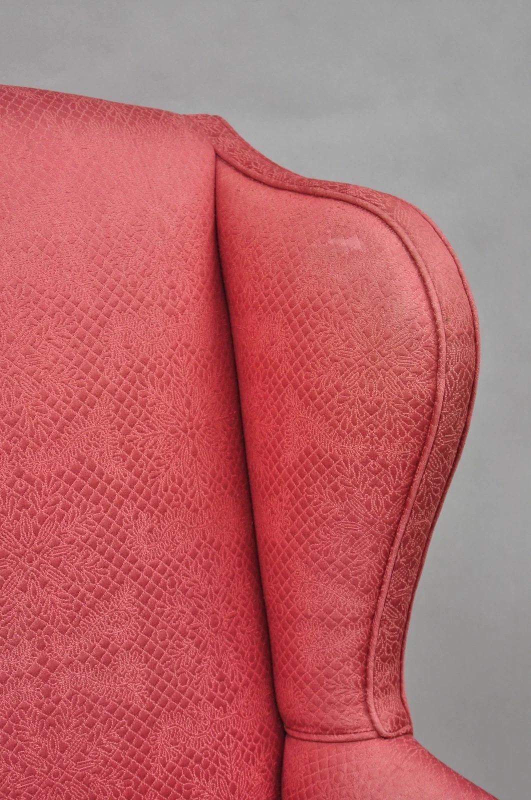 Antike georgianischen Stil geschnitzt Mahagoni High Wingback Lounge Chair w / Eagle Legs im Angebot 4