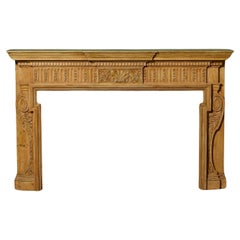 Antique Georgian Style Carved Pine Fire Mantel