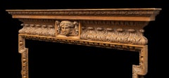 Antique Georgian Style Carved Pine Mantlepiece