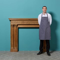 Antique Georgian Style Carved Walnut Double Column Fire Mantel