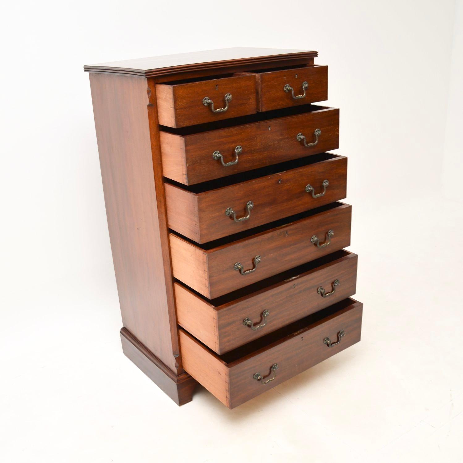 Wood Antique Georgian Style Chest of Drawers For Sale