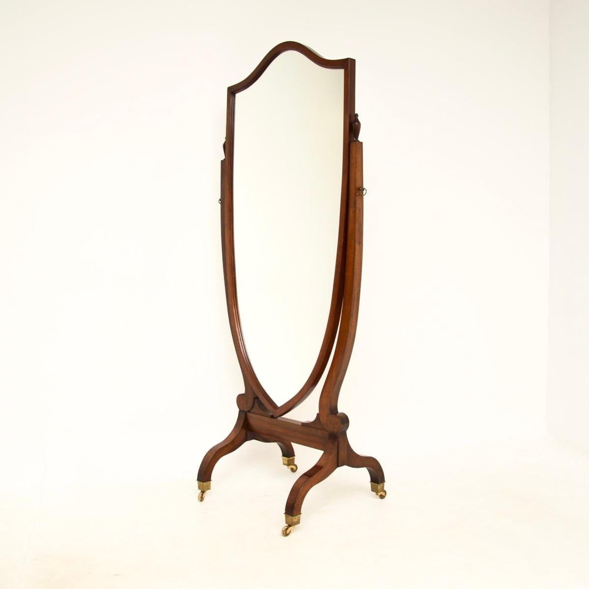 British Antique Georgian Style Cheval Mirror For Sale
