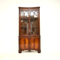 Antique Georgian Style Concave Corner Cabinet