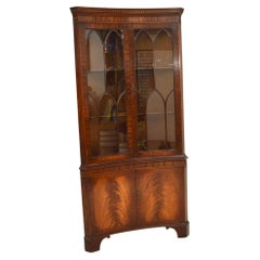 Antique Georgian Style Concave Corner Cabinet