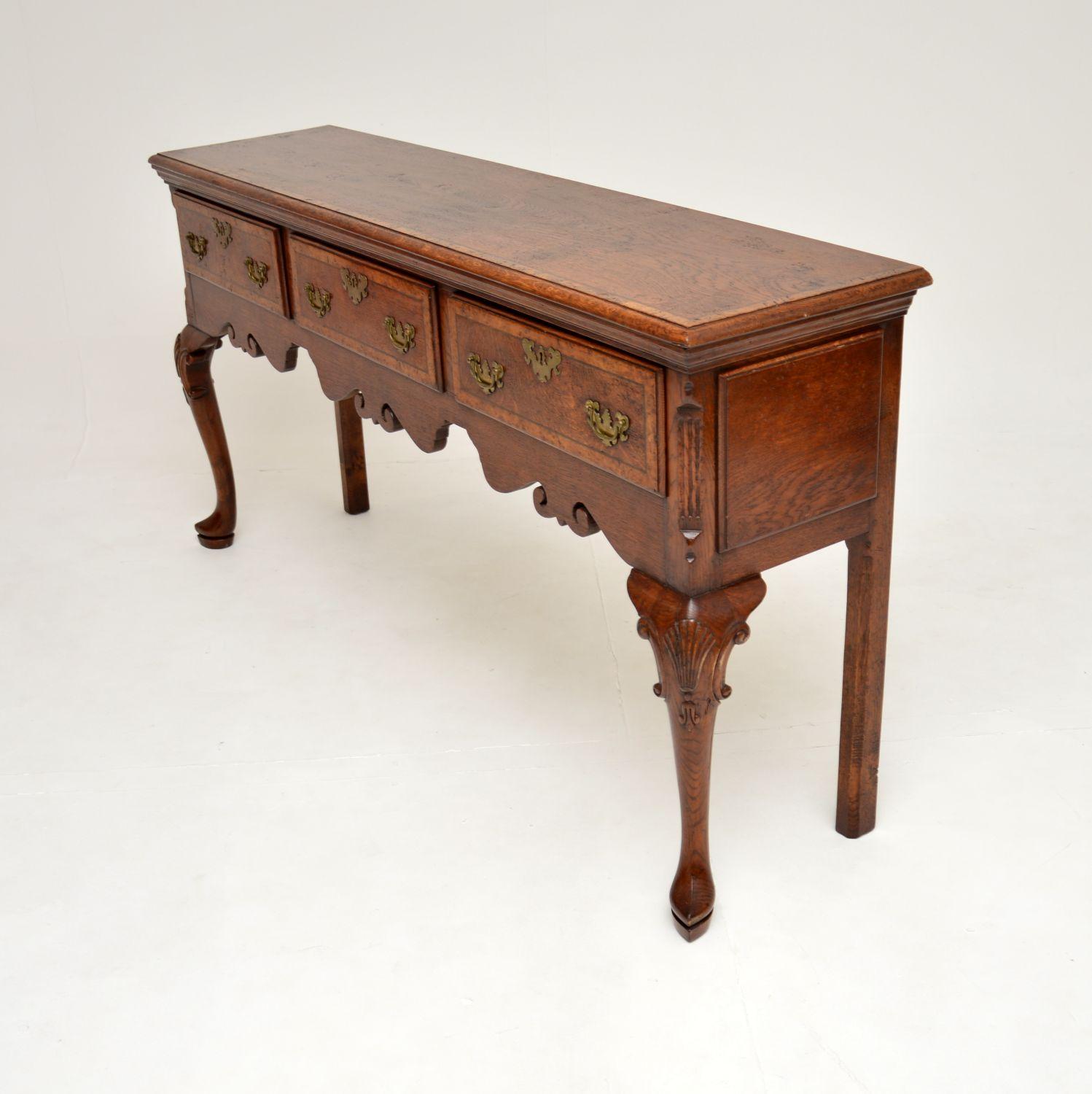 British Antique Georgian Style Console / Side Table in Pollard Oak
