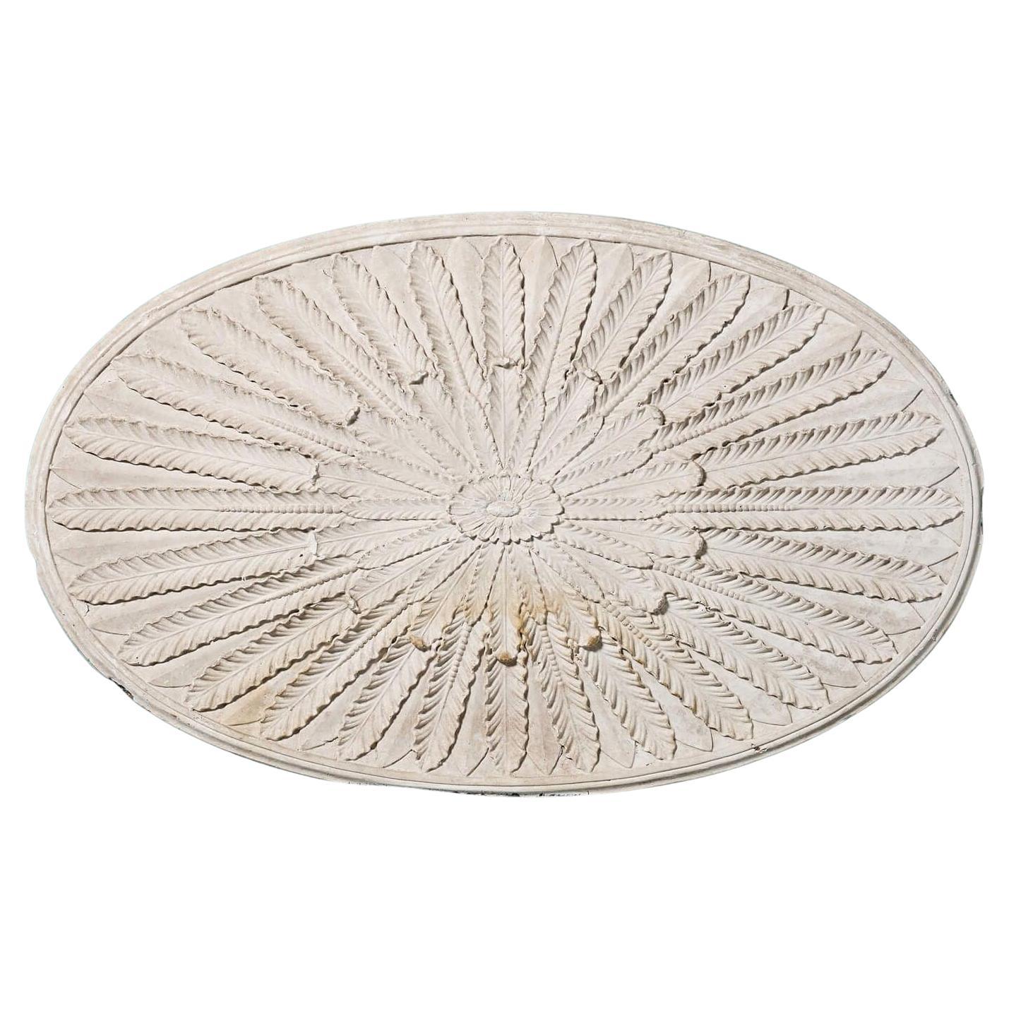 Antica placca da parete in gesso in stile georgiano