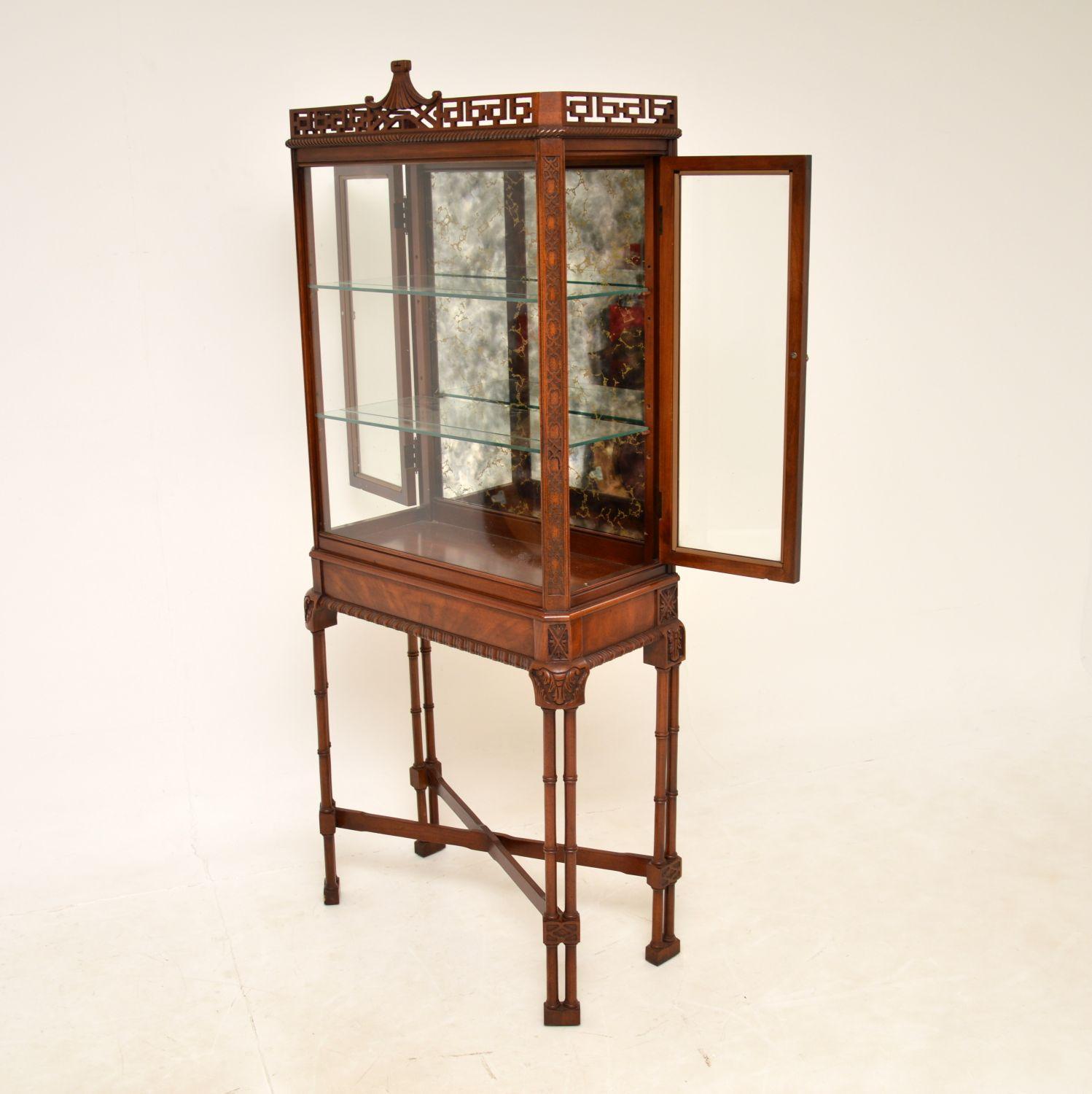 Wood Antique Georgian Style Display Cabinet