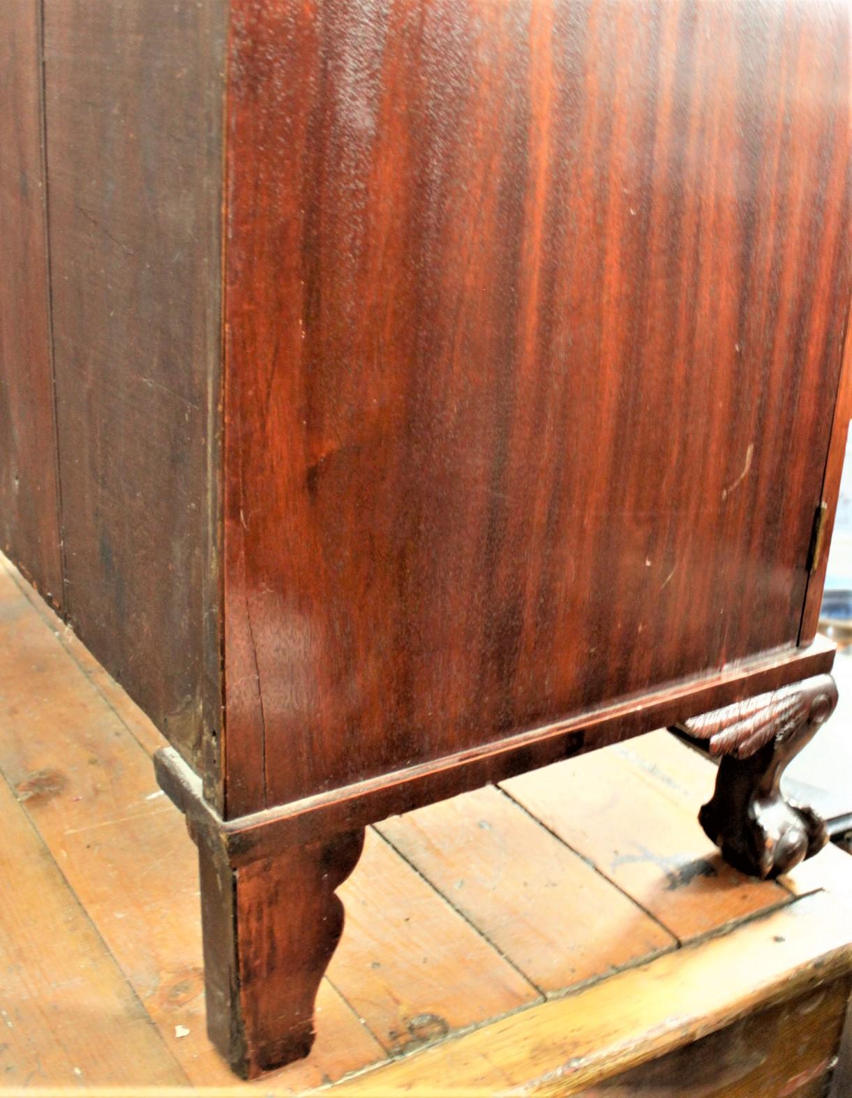 Antique Georgian Style English Mahogany Four Door Inlaid Bookcase Cabinet 8