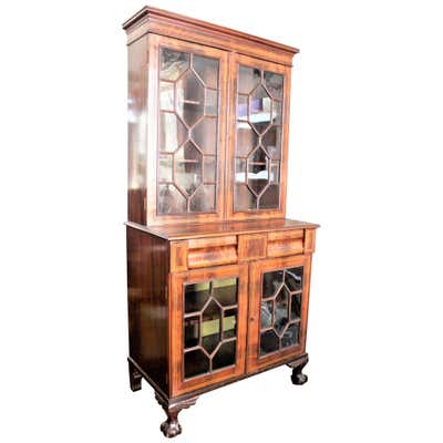 bookcase inlaid sligh lowry satinwood