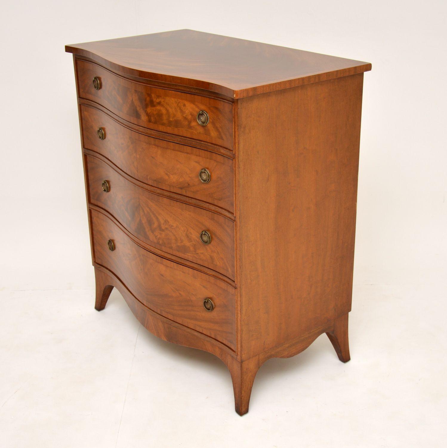 English Antique Georgian Style Flame Mahogany Chest of Drawers