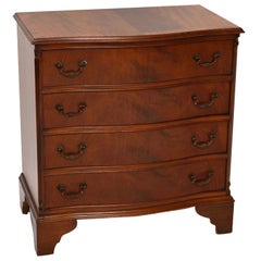 Antique Georgian Style Flame Mahogany Serpentine Chest of Drawers