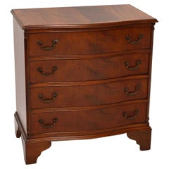 Antique Georgian Style Flame Mahogany Serpentine Chest of Drawers