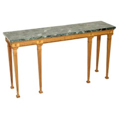 Antico tavolo da console in stile georgiano con piano in marmo e legno dorato Antico tavolo da console in stile georgiano con piano in marmo e legno dorato