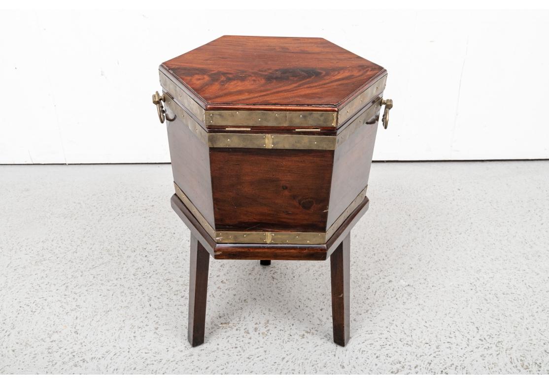 Antique Georgian Style Hexagonal Mahogany Cellaret For Sale 4