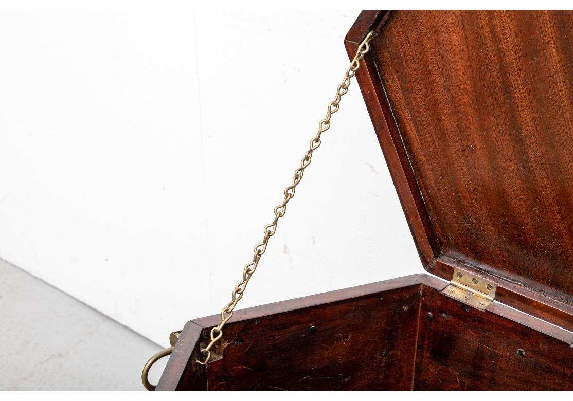 19th Century Antique Georgian Style Hexagonal Mahogany Cellaret For Sale
