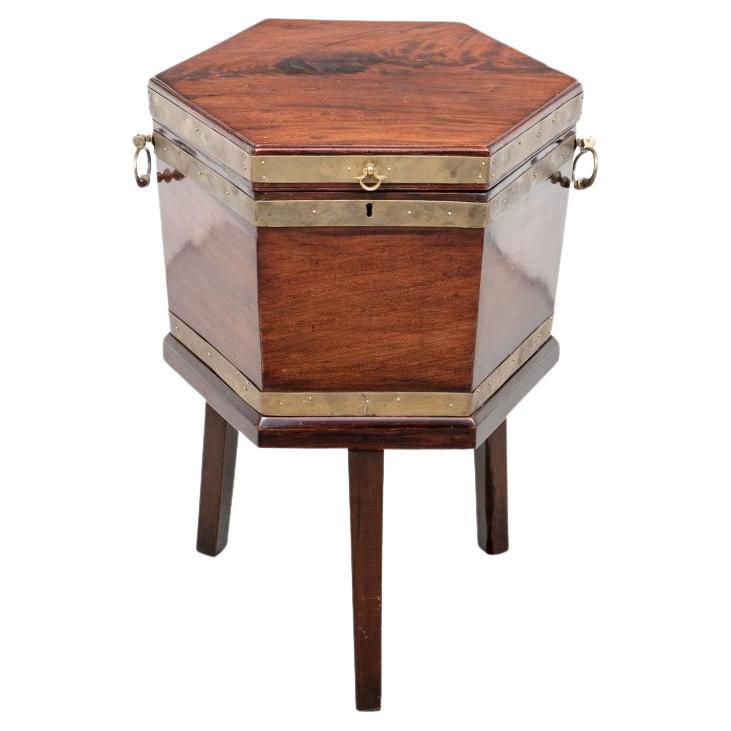 Antique Georgian Style Hexagonal Mahogany Cellaret For Sale
