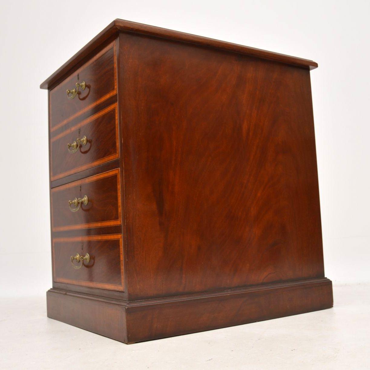 Antique Georgian Style Inlaid Mahogany Filing Chest of Drawers  1