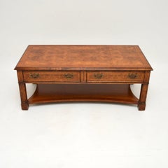 Antique Georgian Style Inlaid Walnut Coffee Table