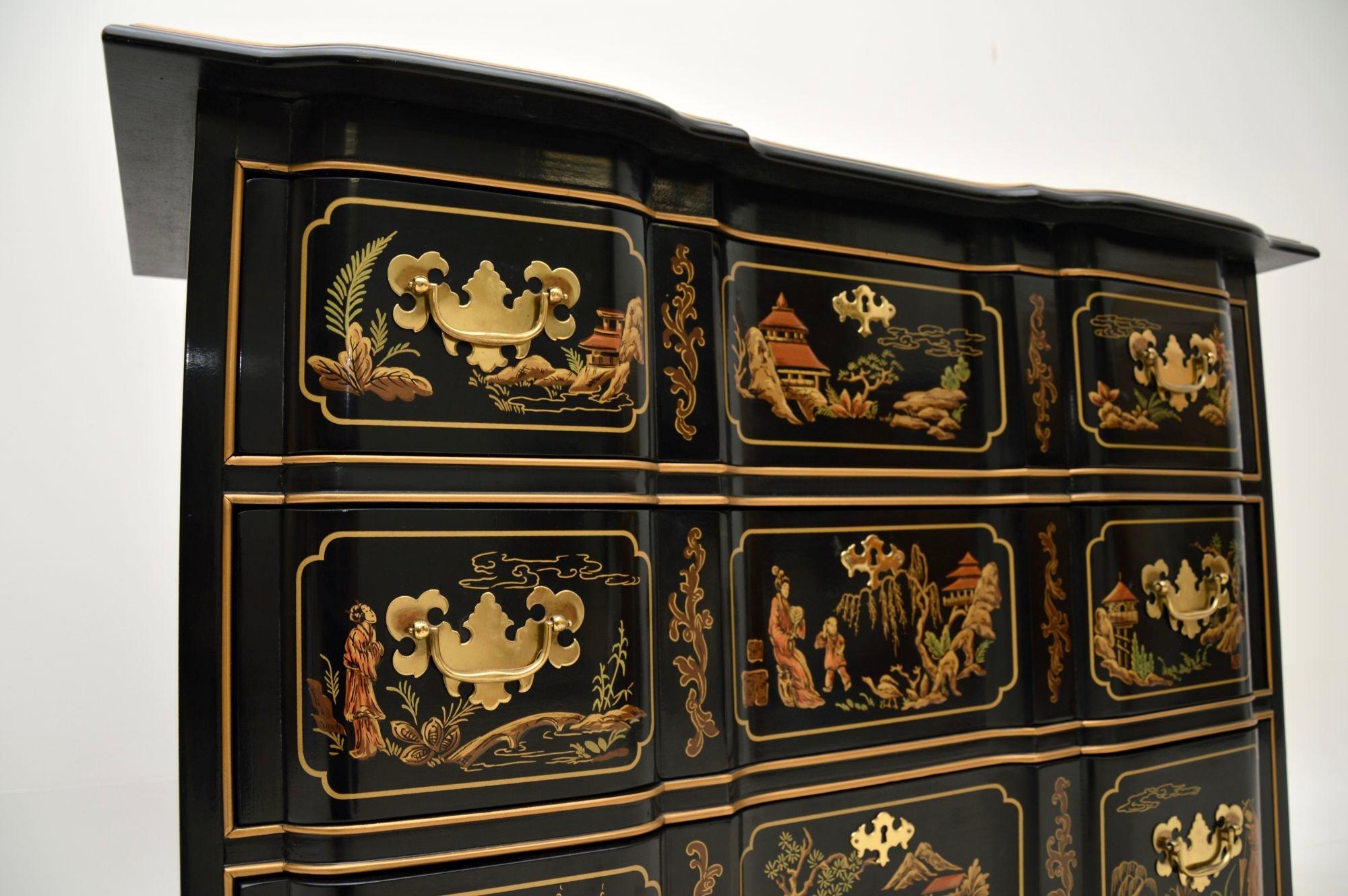Antique Georgian Style Lacquered Chinoiserie Chest of Drawers 2