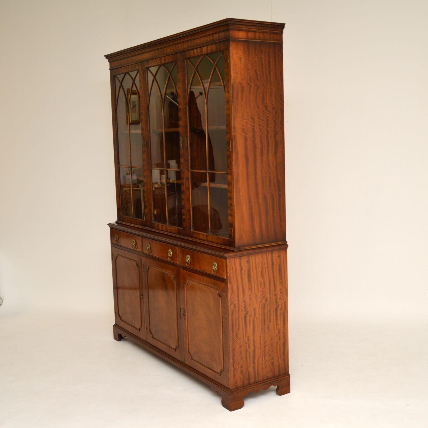 Antique Georgian Style Large Mahogany Bookcase 1