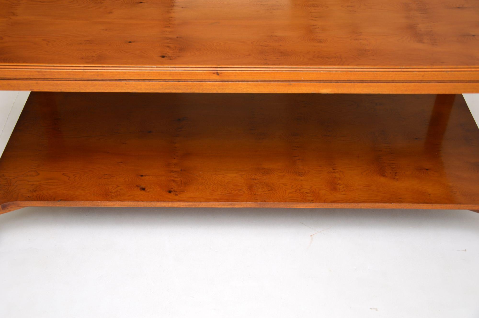 Antique Georgian Style Large Yew Wood Coffee Table 1