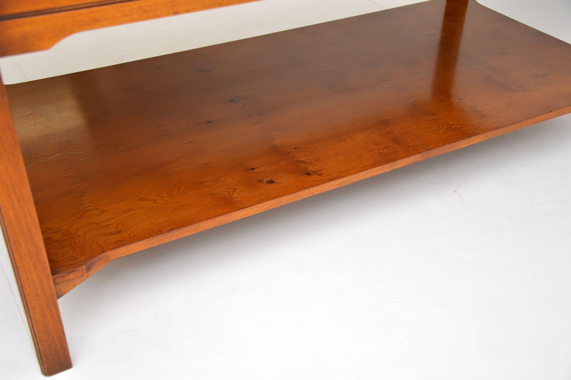 Antique Georgian Style Large Yew Wood Coffee Table 2