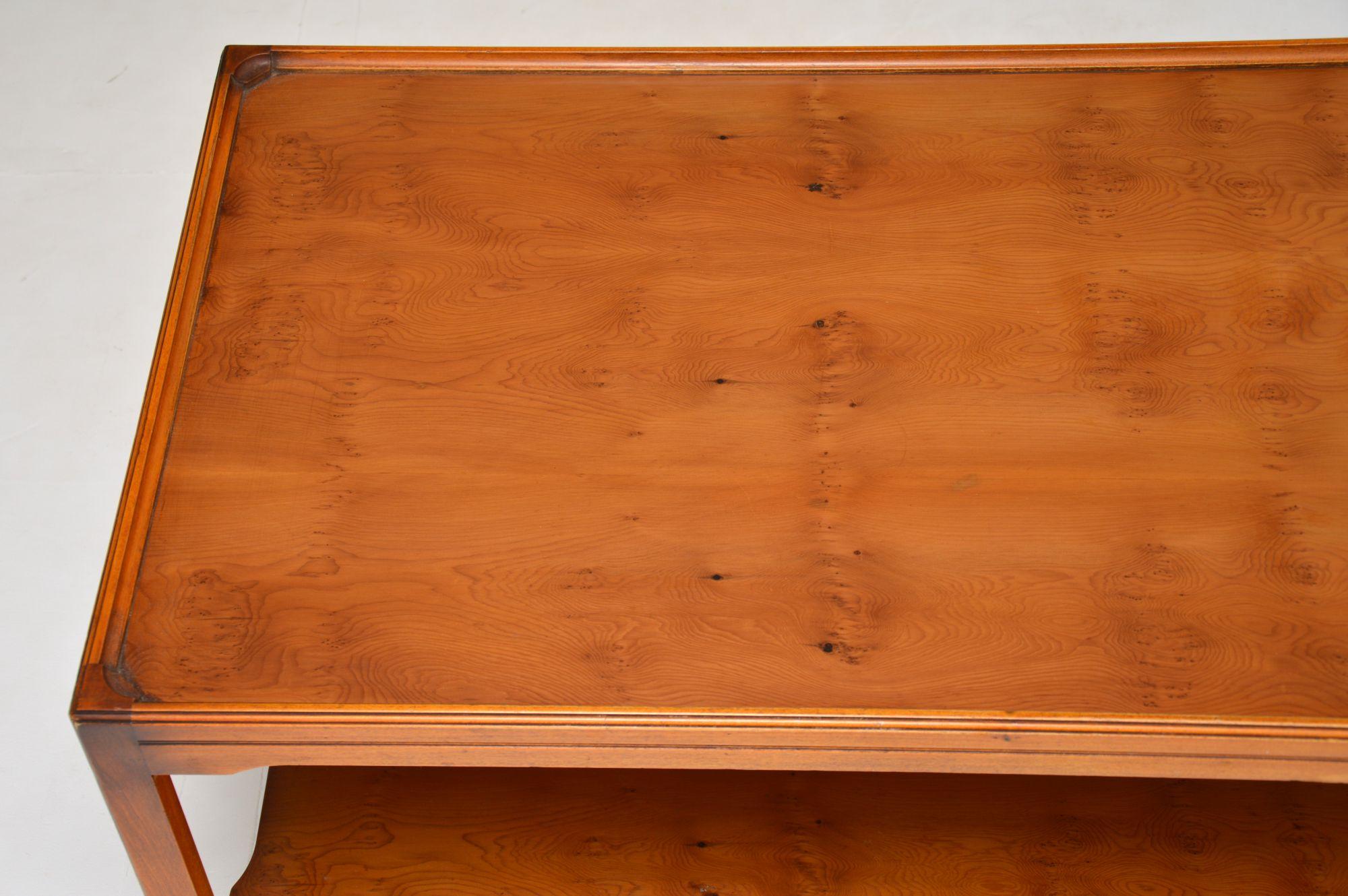 Antique Georgian Style Large Yew Wood Coffee Table 4